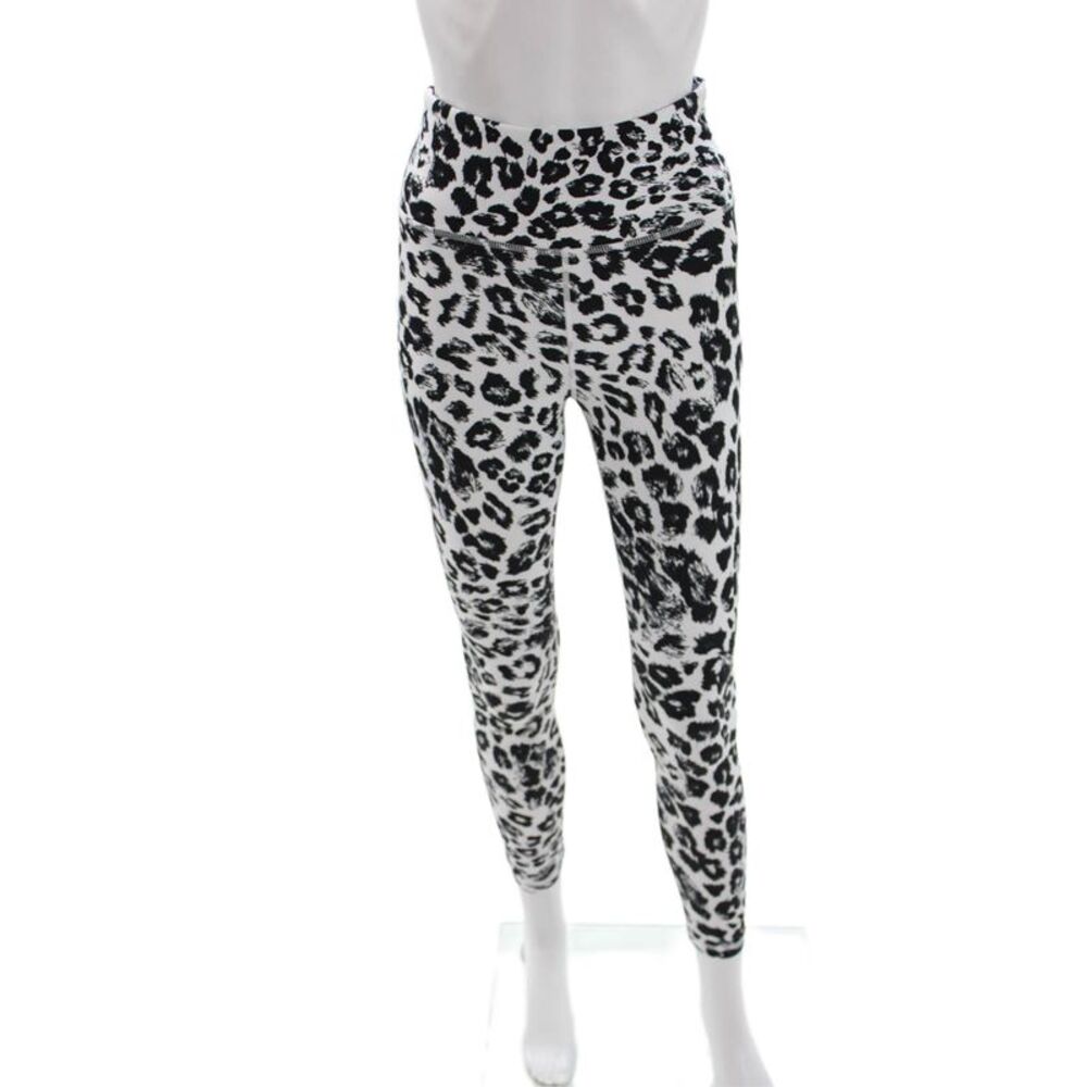 Lilybod Womens Ankle Leggings Black Animal Print Size S